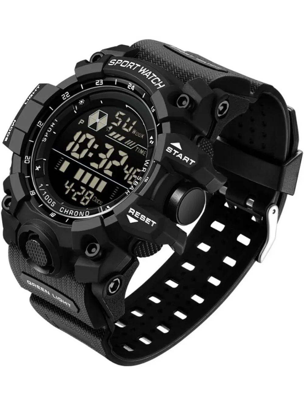 Mens All Black Analog Quartz Electronic Military Multifunction LED Digital Watch